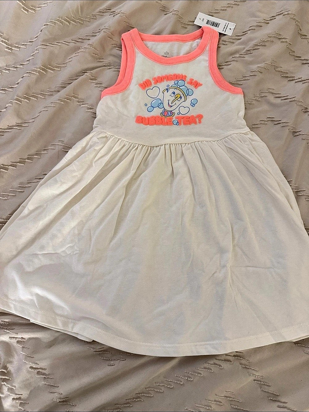 Disney Princess Bubble Tea Dress White & Pink Size 5T NWT